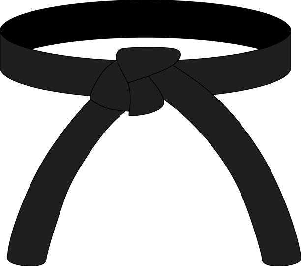 空手道带黑色隔离在白色上图片下载
