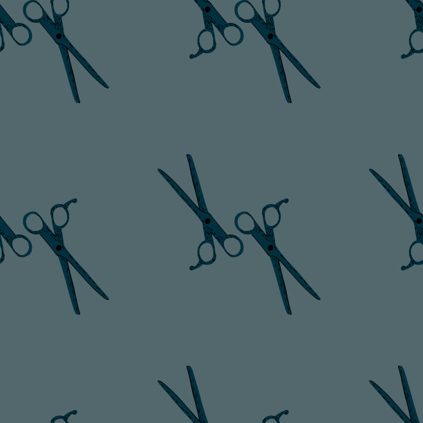 剪刀无缝图案复古沙龙背景图片下载