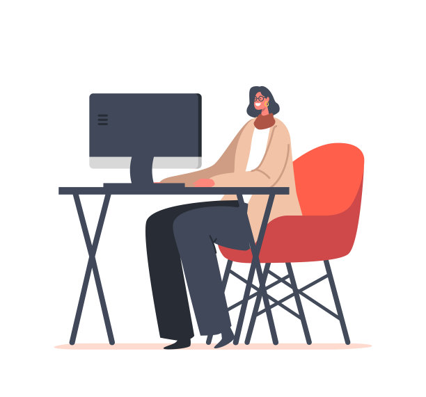 微笑的商业女性或自由职业者形象图片下载