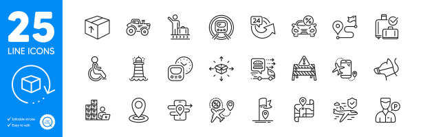 轮廓图标设置残疾行李回收和图片下载