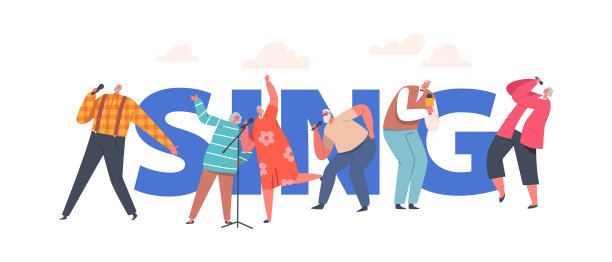 老年人在卡拉ok俱乐部唱歌概念老年人图片下载