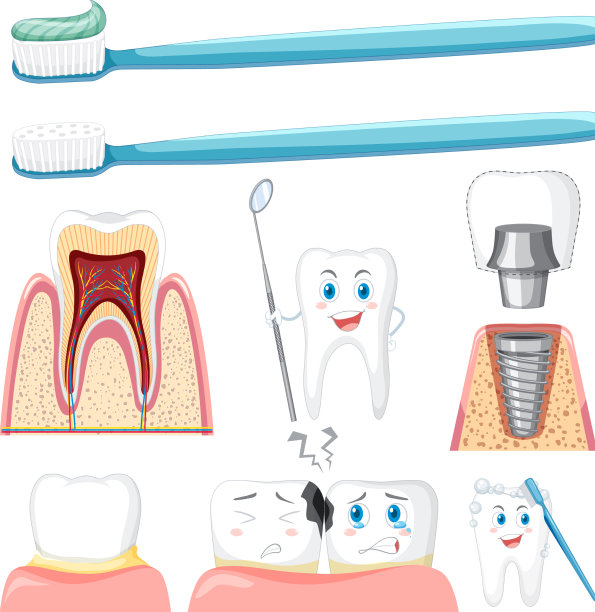 一套适合各类牙齿的牙齿清洁用具图片下载