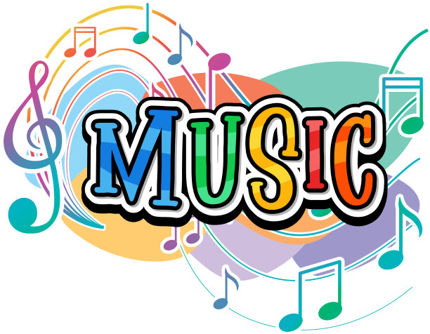 字体设计文字音乐与音乐笔记上图片下载