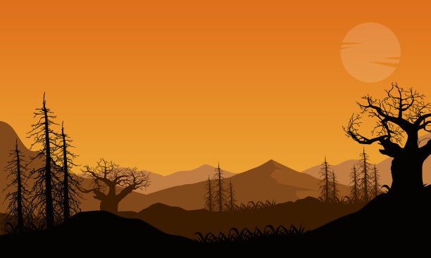 从外面可以看到美丽的山景和森林图片下载