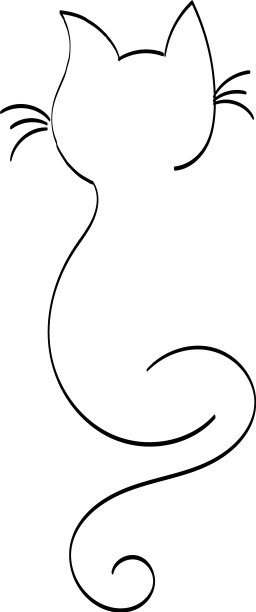 纹身设计的猫线艺术图片下载