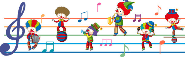 快乐的孩子们在一起演奏乐器图片下载