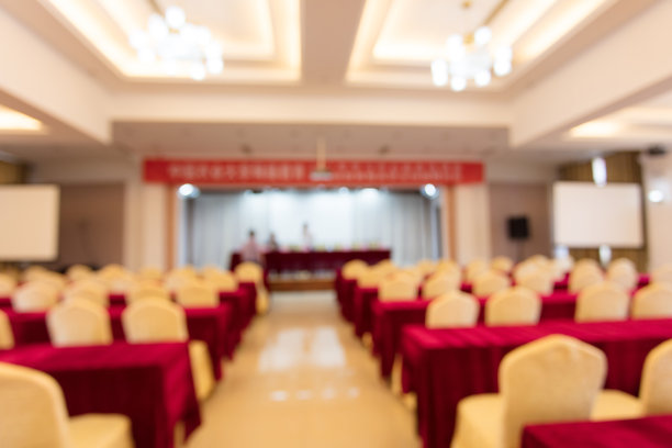 抽象模糊背景的会议厅或会议室，浅的焦点深度。图片下载