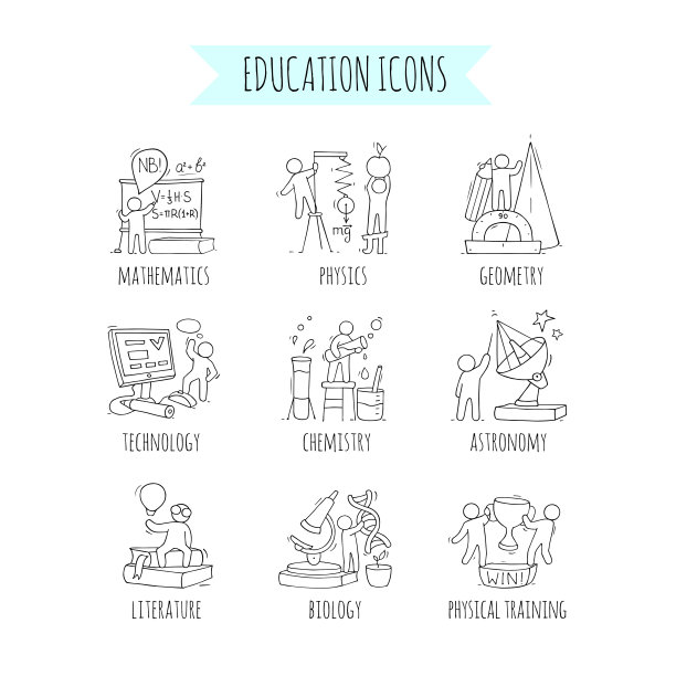 学校的标志上印有学习的小人物图片下载