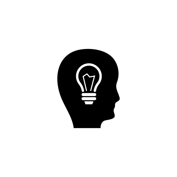 聪明的人类头部想法和想象力的平面图标图片下载