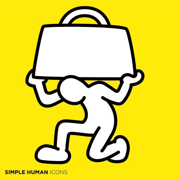 简单的人类图标系列“能承受重压的人”图片下载