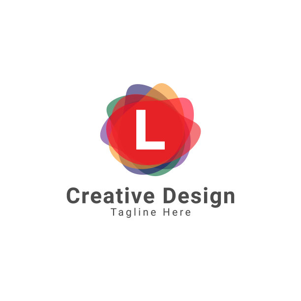 彩色抽象字母圈标志设计。图片下载