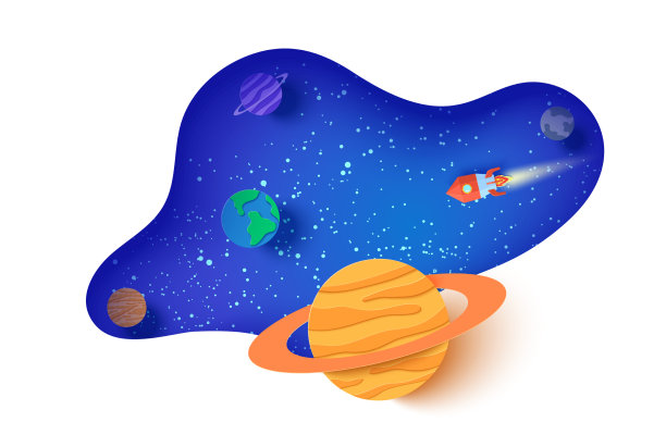 空间景观剪纸风格卡通3d图片下载