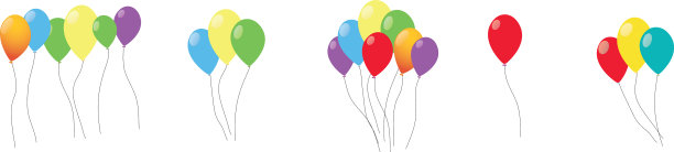气球在卡通平式孤立套图片下载