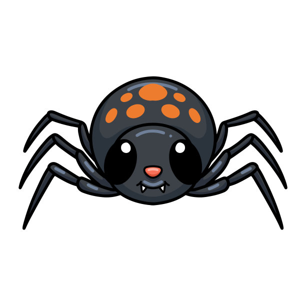 可爱的小黑蜘蛛卡通图片下载