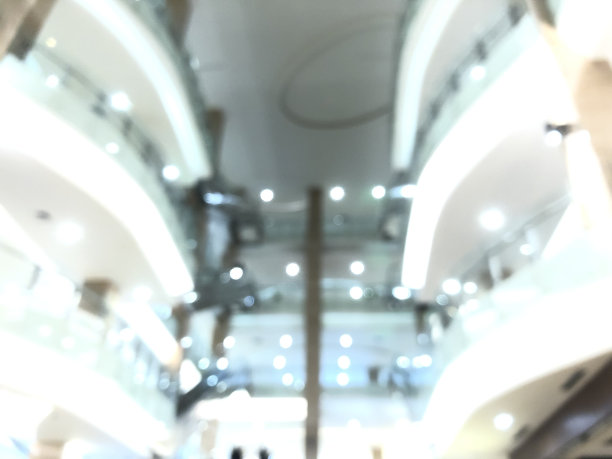 商场大楼的模糊照片图片下载