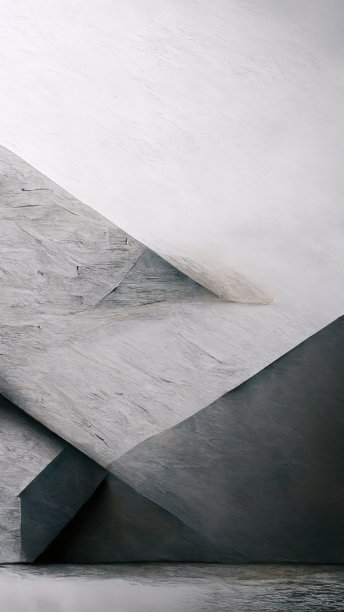 抽象的3d插图的自然石头，金属的幻觉。艺术画廊。图片下载