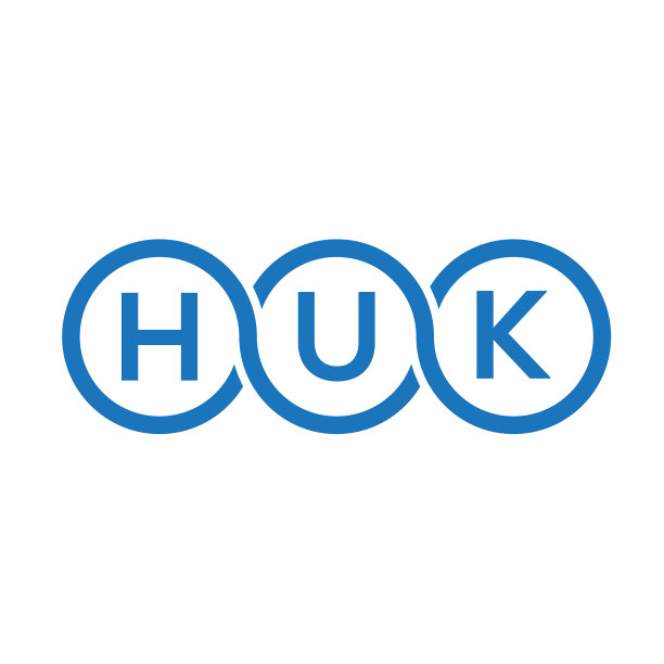 白色背景上的HUK字母标志设计图片下载