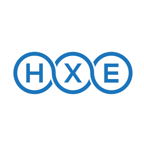 白色背景上的HXE字母标志设计图片下载