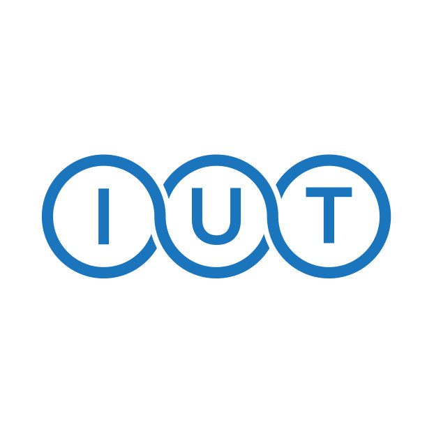 IUT字母标志设计，白色背景图片下载