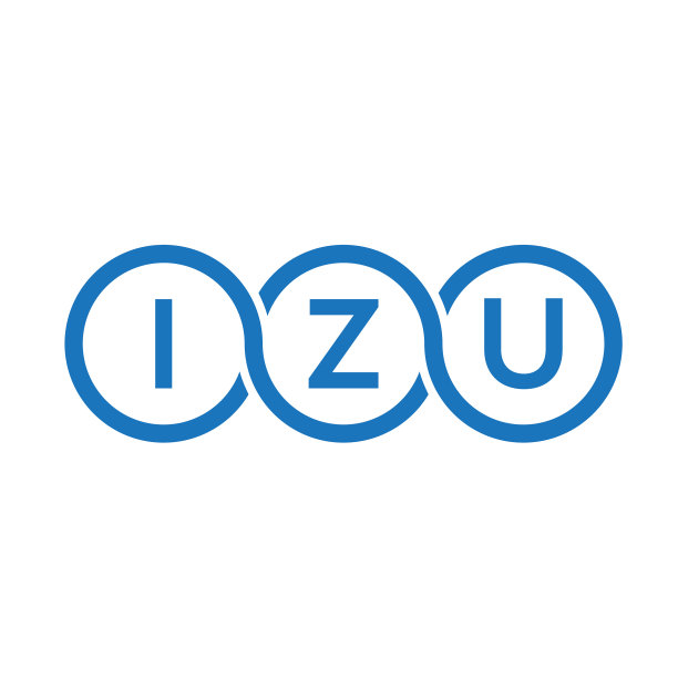 白色背景上的IZU字母标志设计图片下载