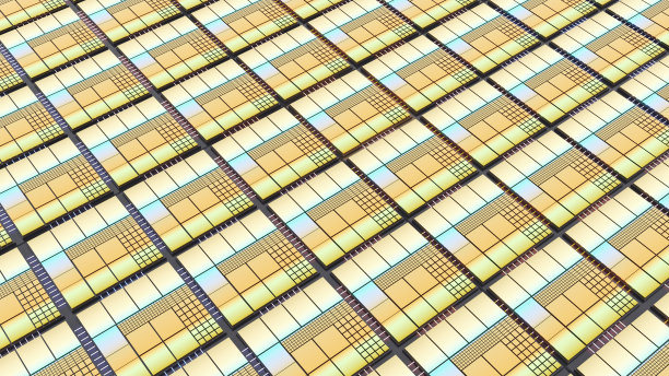 CPU晶圆技术，中央处理器，工作加工技术，晶圆制造工艺，三维渲染图片下载
