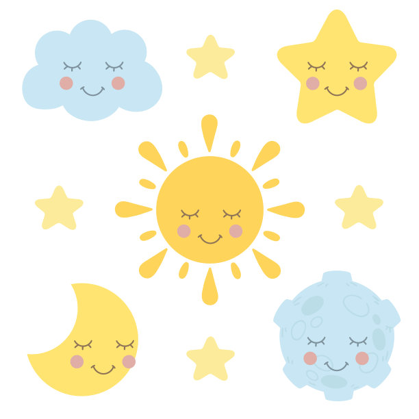 睡眠夜空间剪贴睡前平面图标设置图片下载