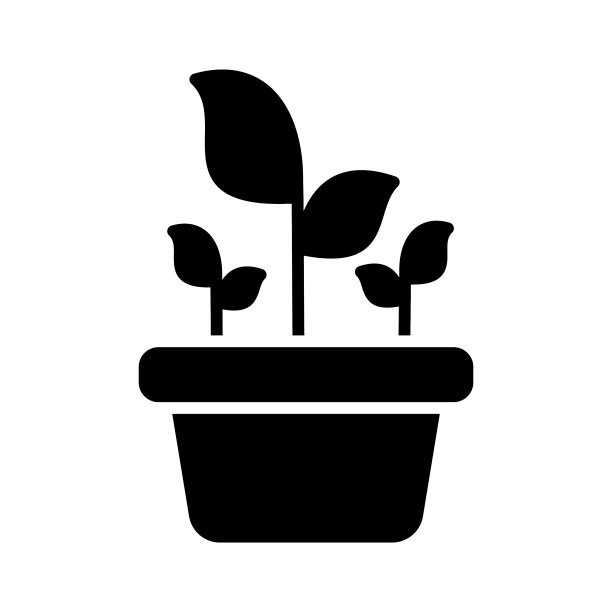 盆栽植物标志图标图片下载