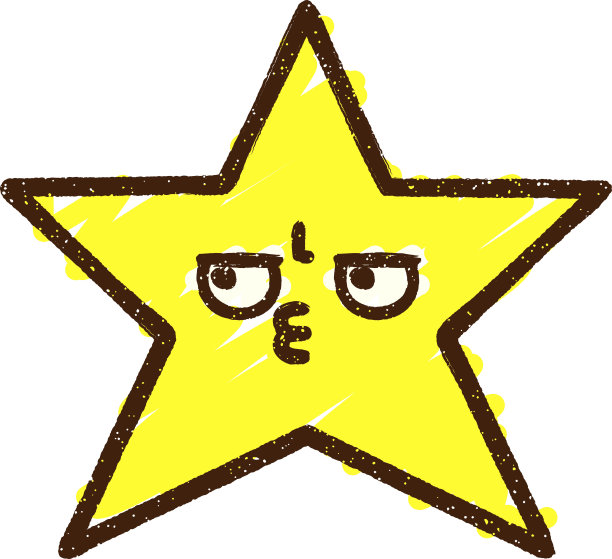 烦恼的星星粉笔画图片下载