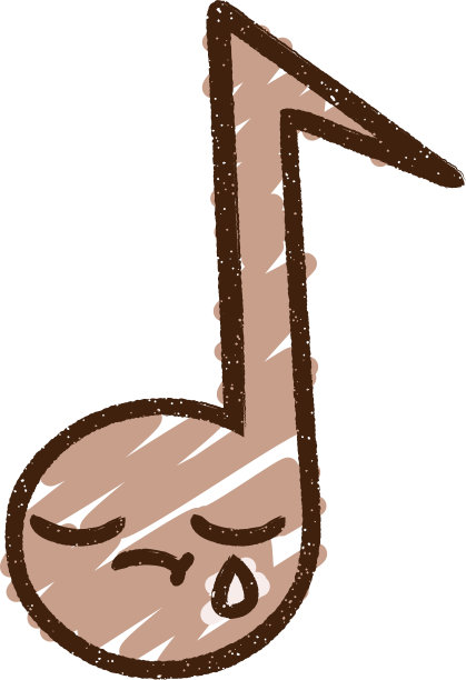 悲哀的音符粉笔画图片下载