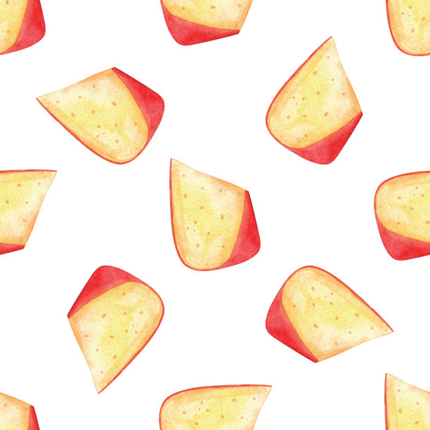 水彩豪达奶酪无缝图案的白色背景图片下载