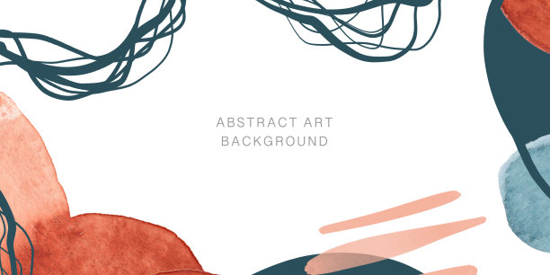 抽象艺术背景框架与水彩污渍，油漆笔触，斑点，参差不齐的形状，歪形状。纹理画笔。手绘。用于封面、明信片、印刷。现代设计。图片下载