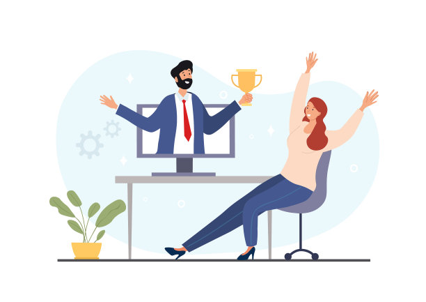 工作中快乐的女人图片下载