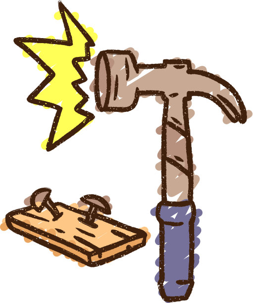 锤的粉笔画图片下载