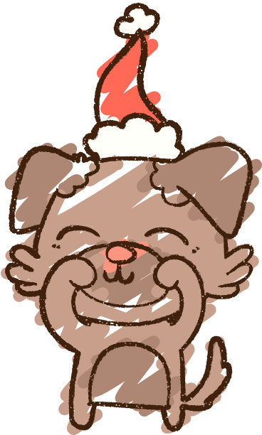 圣诞狗粉笔画图片下载