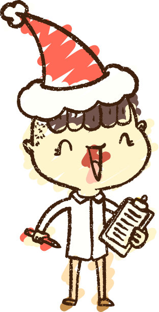 圣诞老人粉笔画图片下载