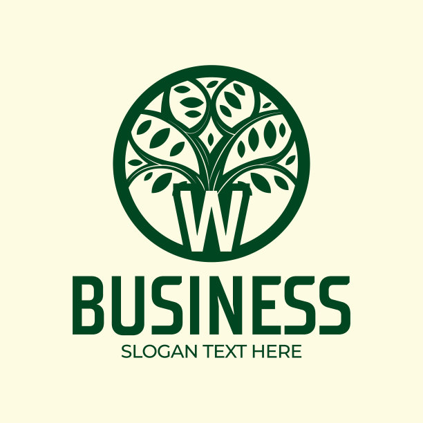 自然树标志设计字母w标志设计图片下载
