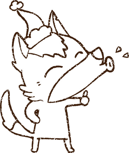 圣诞狗炭画图片下载