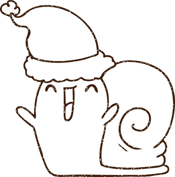 圣诞蜗牛炭画图片下载