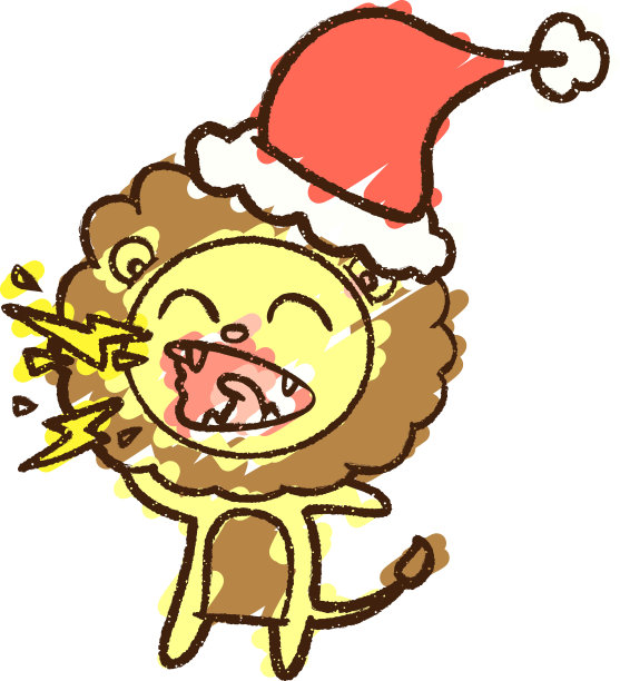 咆哮狮子粉笔画图片下载