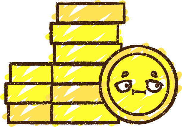 钞票堆粉笔画图片下载