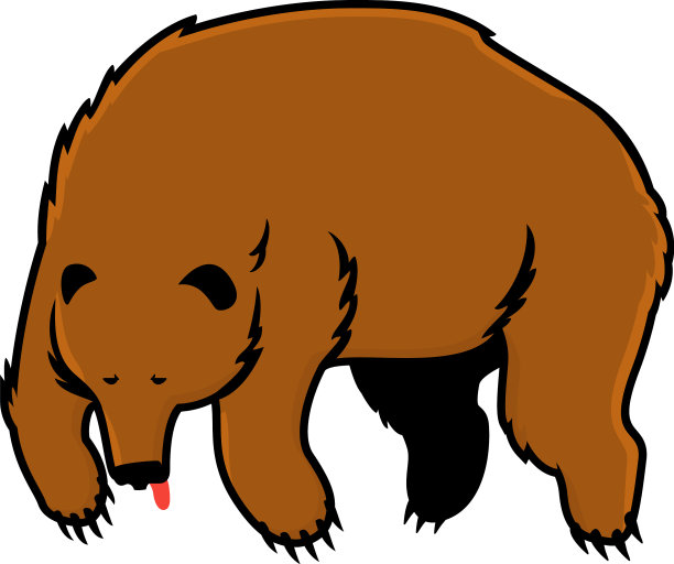 一个棕熊卡通孤立图片下载
