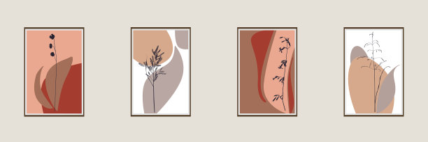 植物墙艺术设置野生草本植物图片下载