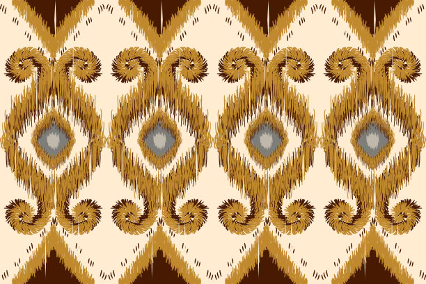 非洲伊卡特无缝图案。图片下载