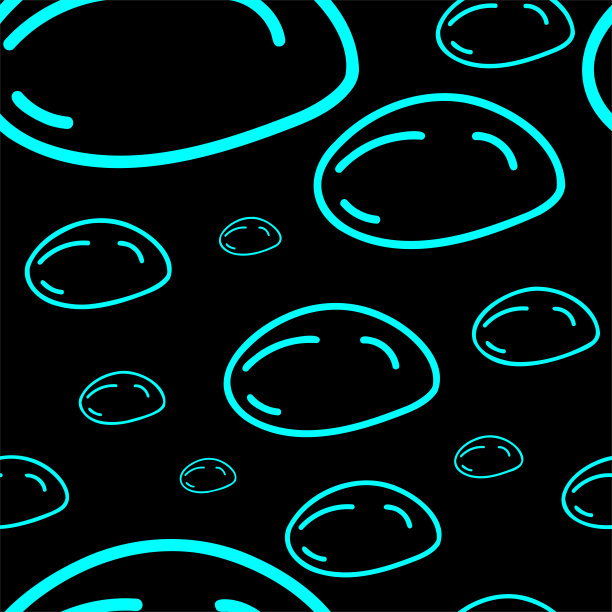 矢量插图。无缝图案的手绘水滴、雨滴、眼泪。秋的摩登可爱，夏的轮廓落差的背景。雨滴落下，雨水装饰。图片下载