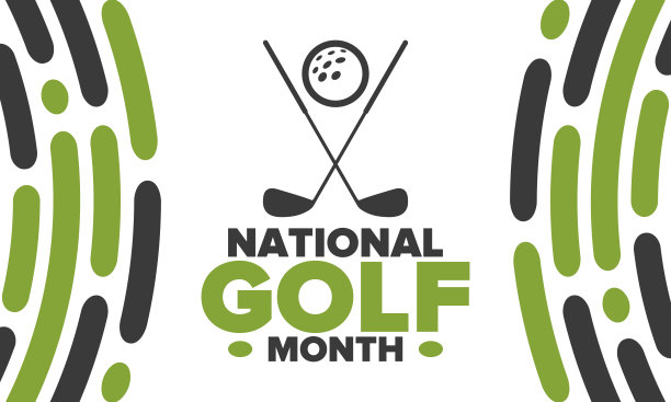 美国国家高尔夫月。每年八月庆祝。高尔夫球手分享经验的月份。高尔夫俱乐部。玩游戏,训练。海报，贺卡，横幅和背景。向量图片下载