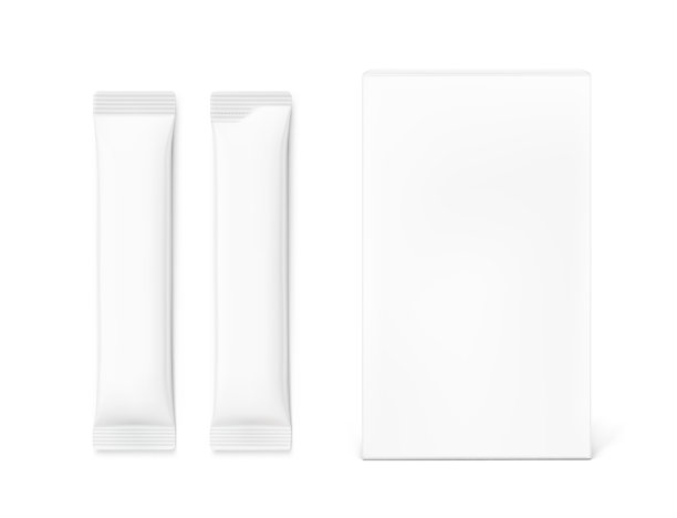 通用空白纸板箱宽棒袋模型。图片下载