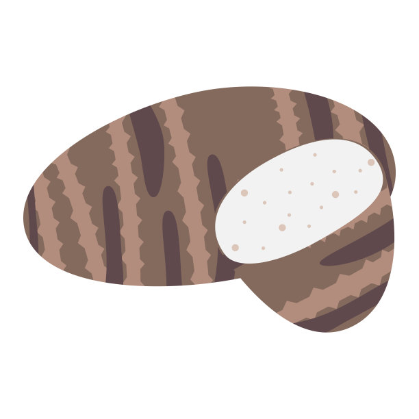 卡通中秋节食品。芋头孤立在白色背景，平面设计，矢量，插图，EPS10图片下载