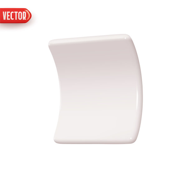 矢量3d纸张空白弯曲图片下载