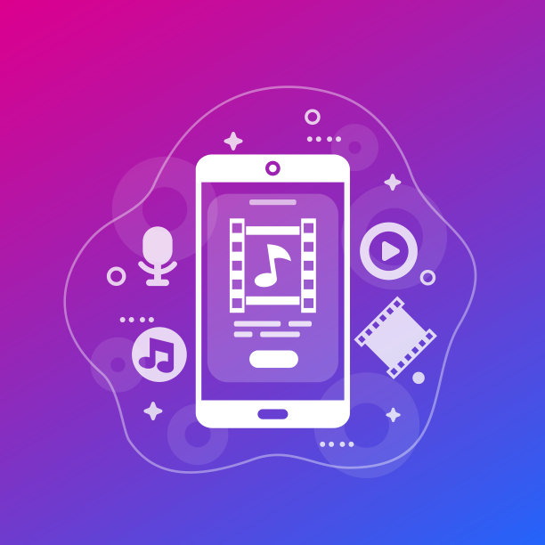 视频编辑应用程序，矢量图标图片下载