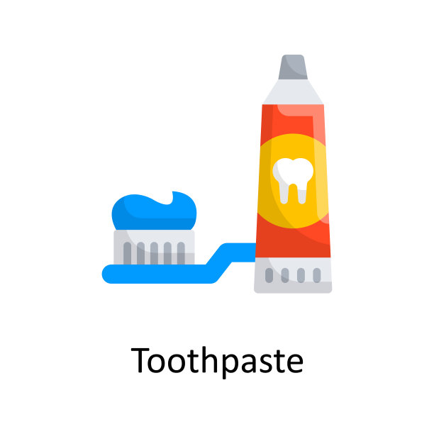 牙膏矢量平面图标设计插图。医学符号白色背景EPS 10文件图片下载